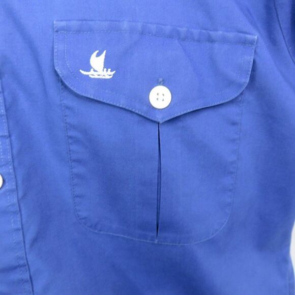 Vintage Tori Richard Aloha Hawaiian Shirt Outrigger Canoe Embroidered Epaulets - Picture 5 of 10